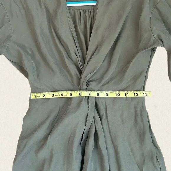 Anthropologie Long Sleeve V-Neck Knot Front Midi Dress - Picture 10 of 15